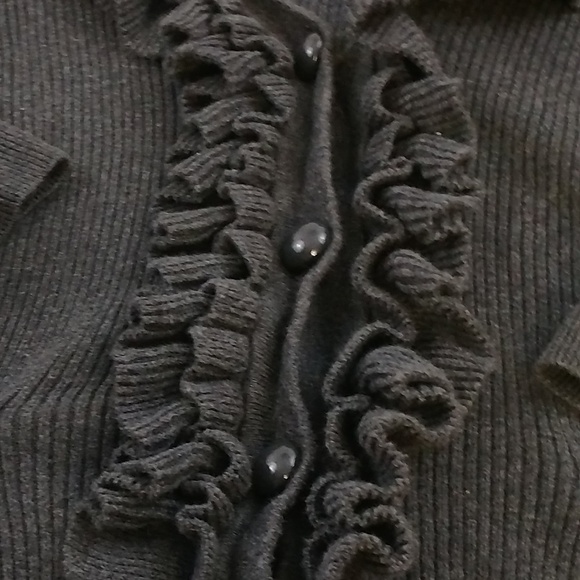 Talbots Petite Ruffle Front Button Up Cardigan - Picture 10 of 11